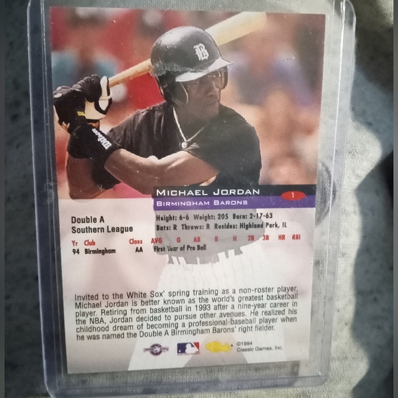 1994 Michael Jordan White Sox Baseball Spring Training Rookie Card Limited - Picture 2 of 2